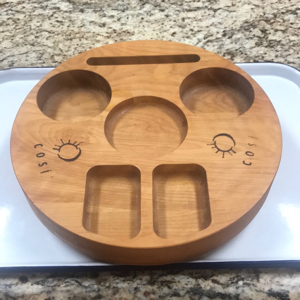 Cosi Round Wood Food Serving Tray